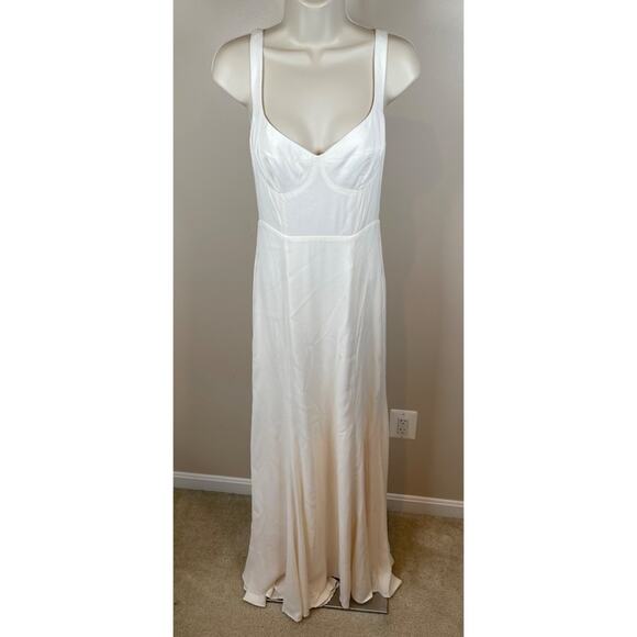 Reformation Lecce Bridal Wedding Ivory White Maxi Dress Size 0 - Picture 4 of 12